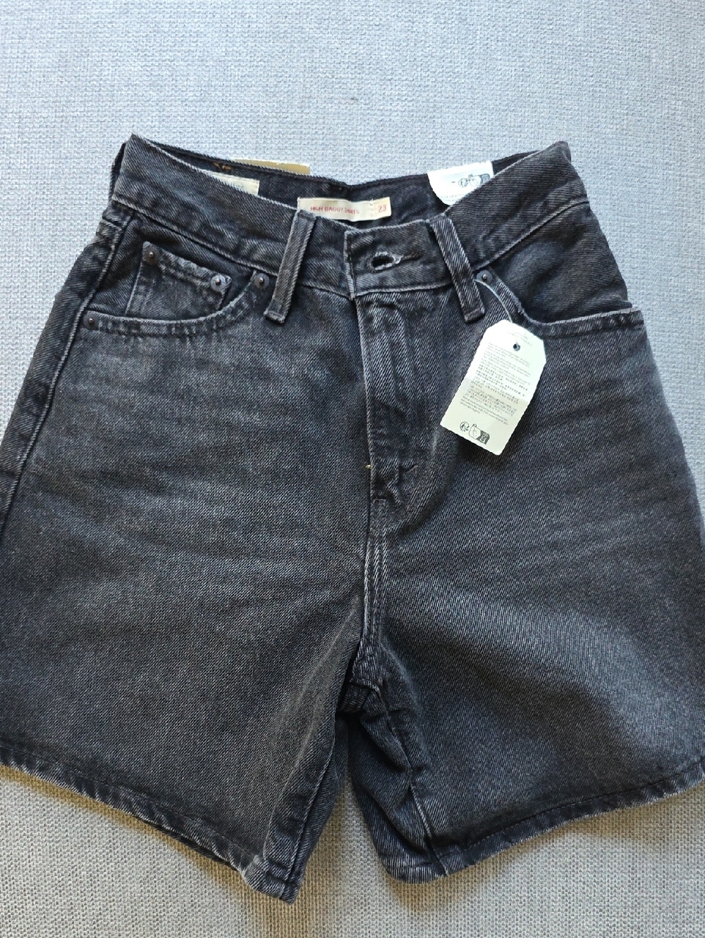 Levi's High-Waist Black Denim Shorts